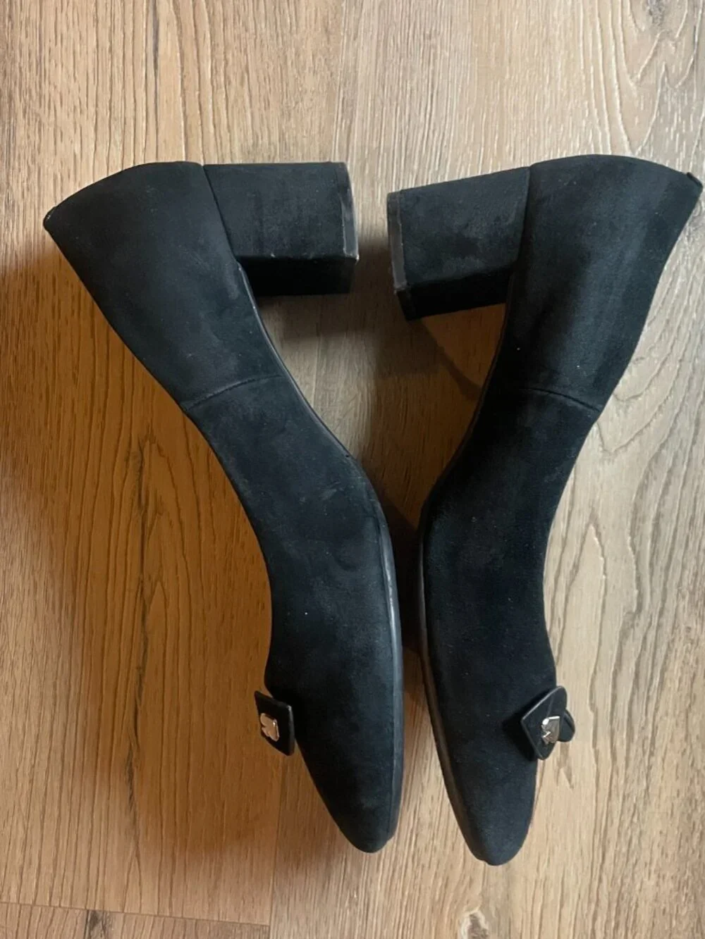 Kate Spade New York Benice Suede Block Heel Pumps Shoes Black Size 7M